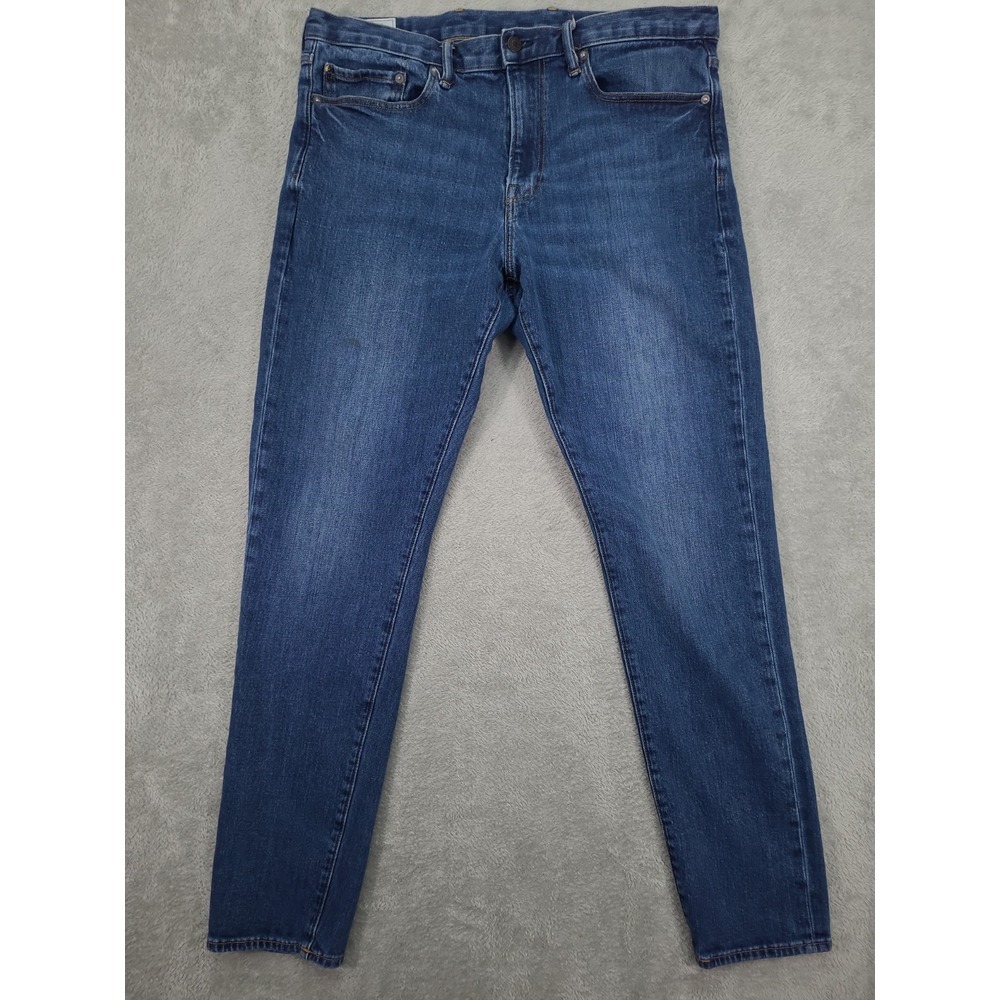 Gap Mens Slim Tapper Blue‎ Jeans Sz 36X34 Worn Vintage Dark